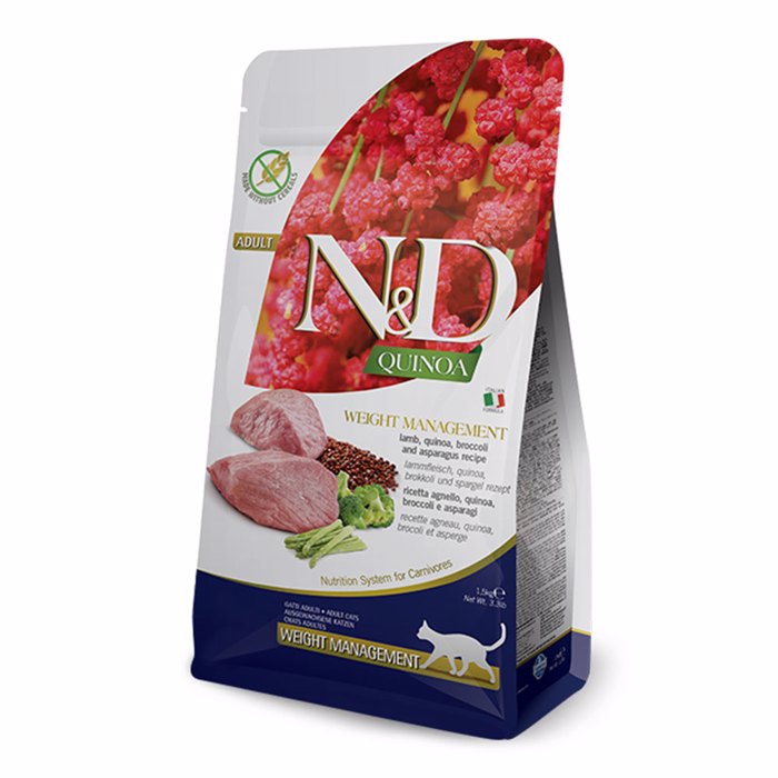 Farmina N&D Grain Free Quinoa Weight Management Xira Trofi Xoris Sitira me Arni ga uperbares Gtes 5Kg